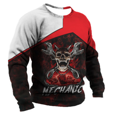 Vintage Mechanic Muška majica s kratkim rukavima Mechanic Tools Majice dugih rukava s printom Pamučni pulover Muška ulična odjeća Ogromne majice