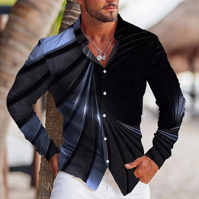 Φθινοπωρινά Μόδα Oversized Πουκάμισα για Άνδρες Casual Μουσική νότα εκτύπωσης με μακρυμάνικο τοπ Ανδρικά ρούχα Γιορτινά πουκάμισα και μπλούζες