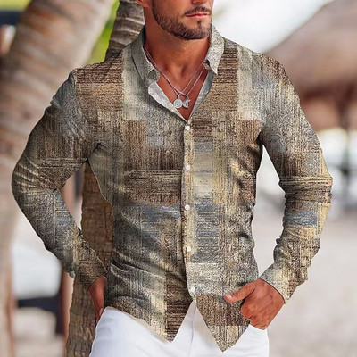 Φθινοπωρινά Μόδα Oversized Πουκάμισα για Άνδρες Casual Μουσική νότα εκτύπωσης με μακρυμάνικο τοπ Ανδρικά ρούχα Γιορτινά πουκάμισα και μπλούζες