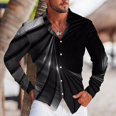 Φθινοπωρινά Μόδα Oversized Πουκάμισα για Άνδρες Casual Μουσική νότα εκτύπωσης με μακρυμάνικο τοπ Ανδρικά ρούχα Γιορτινά πουκάμισα και μπλούζες