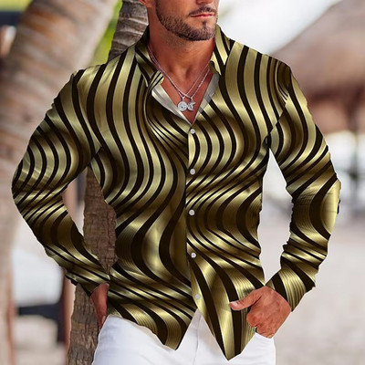 Φθινοπωρινά Μόδα Oversized Πουκάμισα για Άνδρες Casual Μουσική νότα εκτύπωσης με μακρυμάνικο τοπ Ανδρικά ρούχα Γιορτινά πουκάμισα και μπλούζες