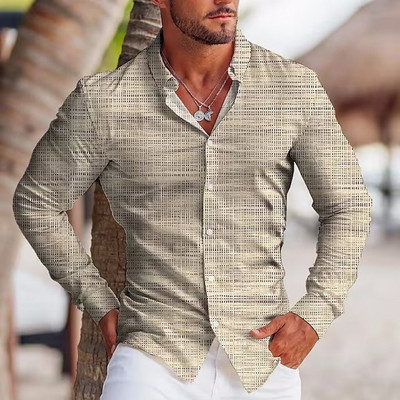Φθινοπωρινά Μόδα Oversized Πουκάμισα για Άνδρες Casual Μουσική νότα εκτύπωσης με μακρυμάνικο τοπ Ανδρικά ρούχα Γιορτινά πουκάμισα και μπλούζες