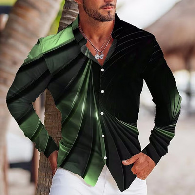 Φθινοπωρινά Μόδα Oversized Πουκάμισα για Άνδρες Casual Μουσική νότα εκτύπωσης με μακρυμάνικο τοπ Ανδρικά ρούχα Γιορτινά πουκάμισα και μπλούζες