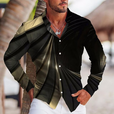 Φθινοπωρινά Μόδα Oversized Πουκάμισα για Άνδρες Casual Μουσική νότα εκτύπωσης με μακρυμάνικο τοπ Ανδρικά ρούχα Γιορτινά πουκάμισα και μπλούζες