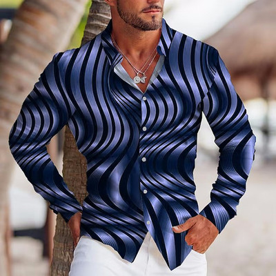 Φθινοπωρινά Μόδα Oversized Πουκάμισα για Άνδρες Casual Μουσική νότα εκτύπωσης με μακρυμάνικο τοπ Ανδρικά ρούχα Γιορτινά πουκάμισα και μπλούζες