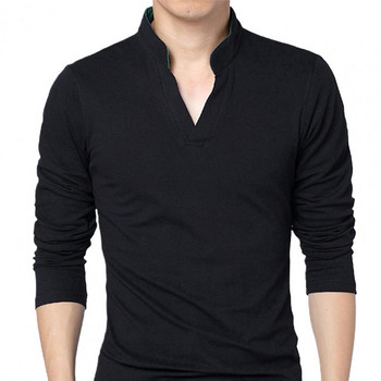 80%HOT 2023 Ανοιξιάτικο μπλουζάκι ανδρικό μακρύ μακρυμάνικο πουλόβερ με λαιμόκοψη V-λαιμόκοψη Ανδρικό μπλουζάκι με μακρύ μανίκι μασίφ casual πάτο