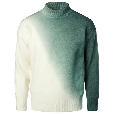 Jesen i zima Novi pleteni pulover za mlade Pulover s visokim ovratnikom Donji dio košulje Modni gradijentski pulover