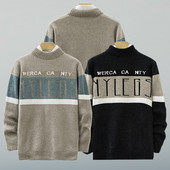 Novi klasični muški pulover s dolčevitom u boji, modni uski kroj, višenamjenska pletena majica s dugim rukavima za tinejdžere M-3XL