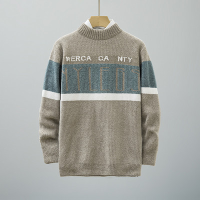 Novi klasični muški pulover s dolčevitom u boji, modni uski kroj, višenamjenska pletena majica s dugim rukavima za tinejdžere M-3XL