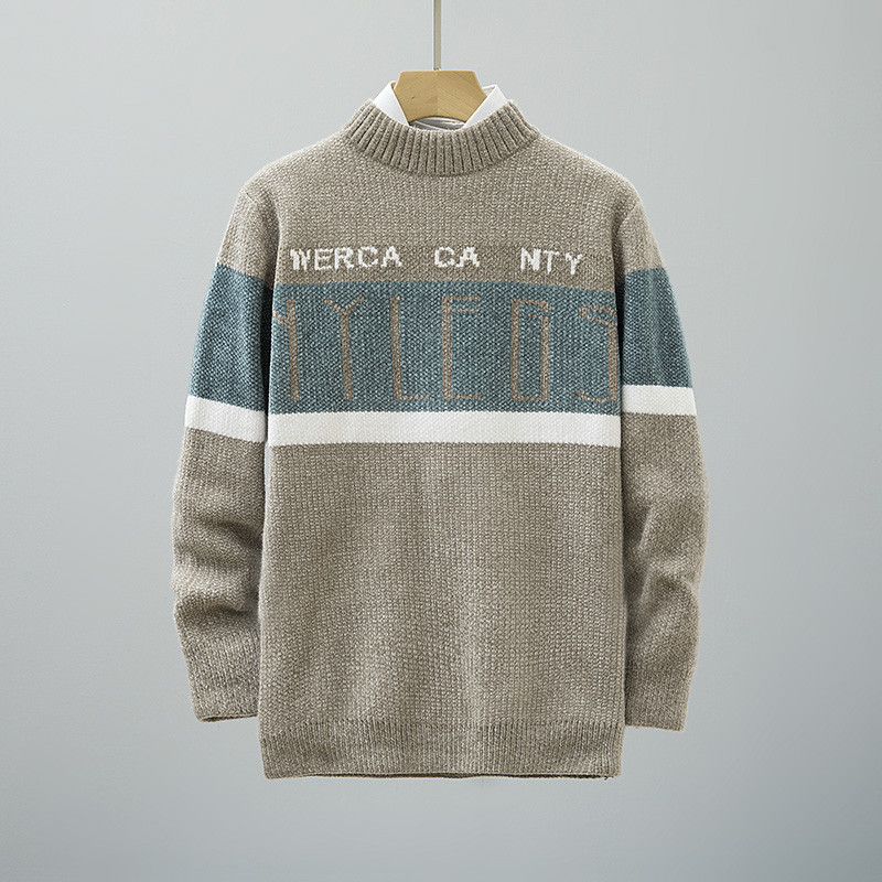 Novi klasični muški pulover s dolčevitom u boji, modni uski kroj, višenamjenska pletena majica s dugim rukavima za tinejdžere M-3XL