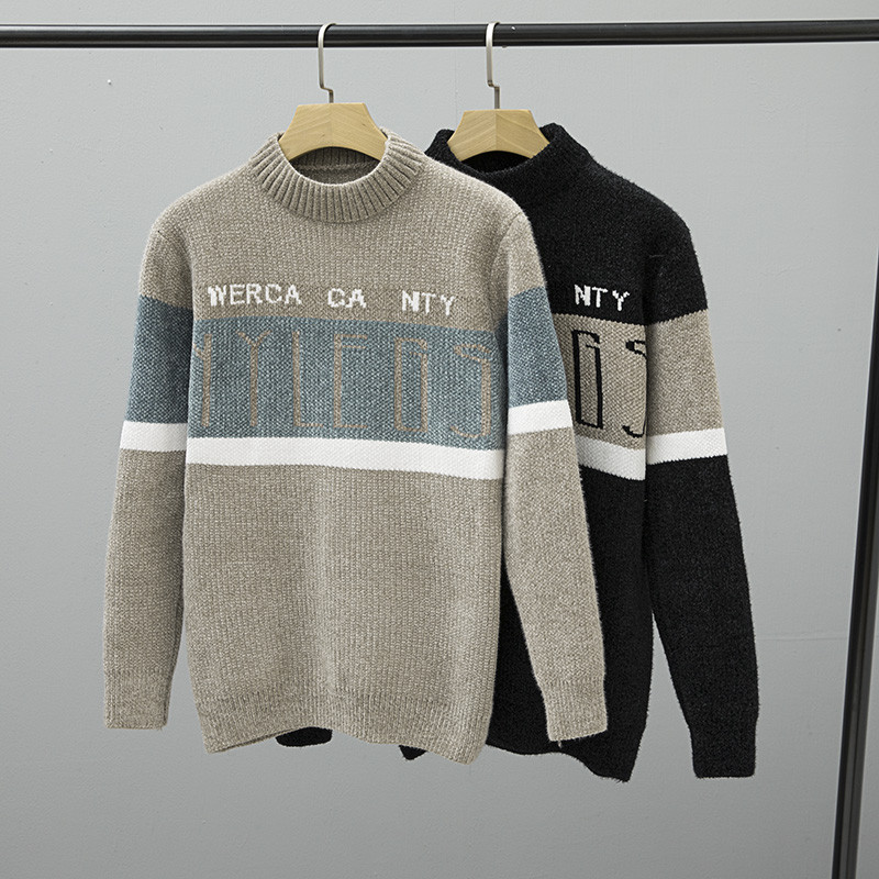 Novi klasični muški pulover s dolčevitom u boji, modni uski kroj, višenamjenska pletena majica s dugim rukavima za tinejdžere M-3XL