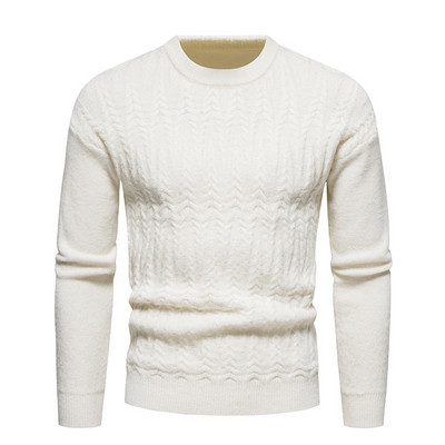 Υψηλής ποιότητας νέα ανδρικά πλεκτά μπλουζάκια Slim πουλόβερ πουλόβερ Χειμερινά νεανικά casual πουκάμισα με πάτο
