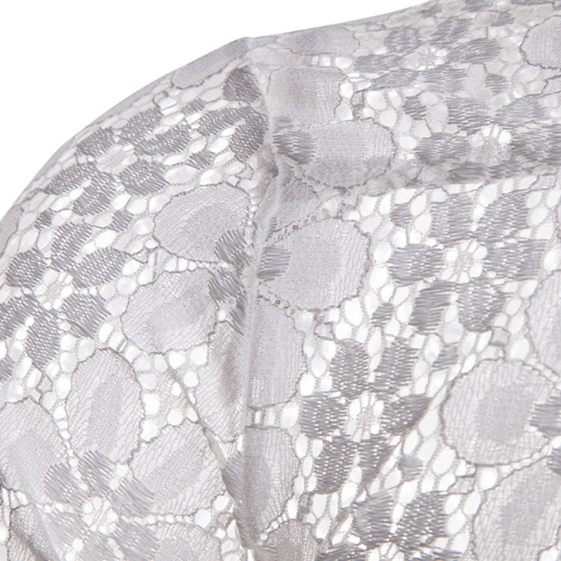 Meeste seksikas pikkade varrukatega ühevärviline pits, läbipaistev Clubwear Button Down särk, pehme ja nahasõbralik särk