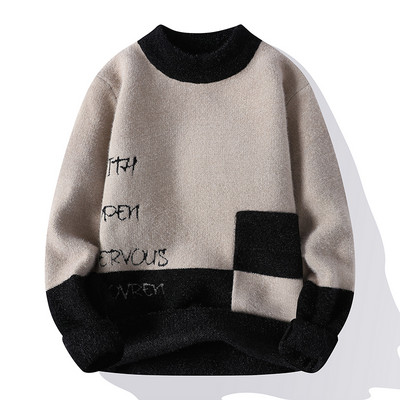 Talvine uus noorte poolkilpkaelusega pullover, kootud kampsun Mugav moesuund Slim Fit pikkade varrukatega vabaaja topp M-3XL