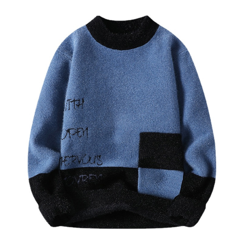 Talvine uus noorte poolkilpkaelusega pullover, kootud kampsun Mugav moesuund Slim Fit pikkade varrukatega vabaaja topp M-3XL