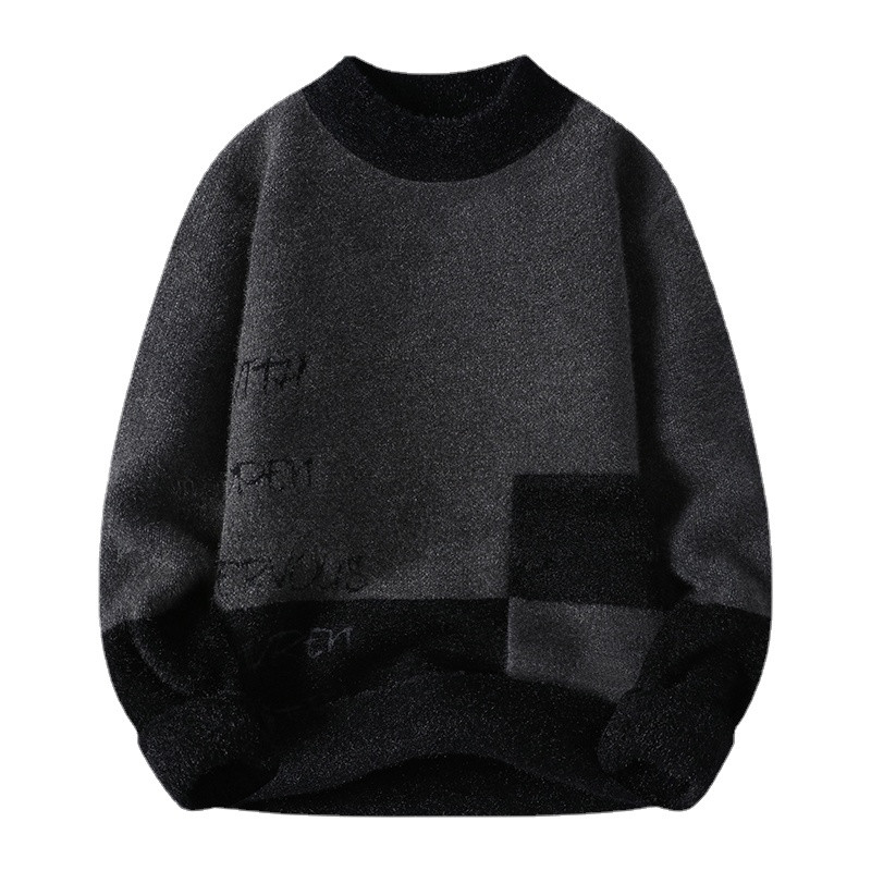 Talvine uus noorte poolkilpkaelusega pullover, kootud kampsun Mugav moesuund Slim Fit pikkade varrukatega vabaaja topp M-3XL