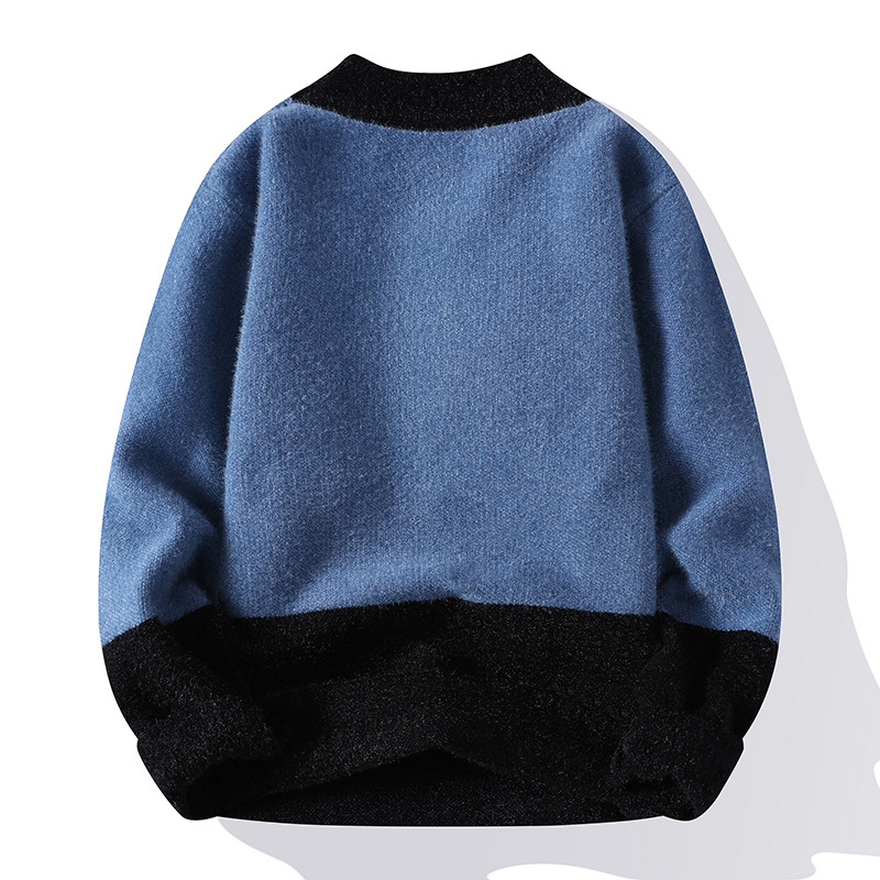 Talvine uus noorte poolkilpkaelusega pullover, kootud kampsun Mugav moesuund Slim Fit pikkade varrukatega vabaaja topp M-3XL