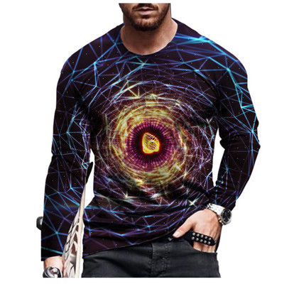 2021 νέο καλοκαιρινό ανδρικό μπλουζάκι 3D χιπ χοπ νέο καρτούν εκτύπωσης τρισδιάστατου μοτίβου με μακριά μανίκια casual σπορ μόδας