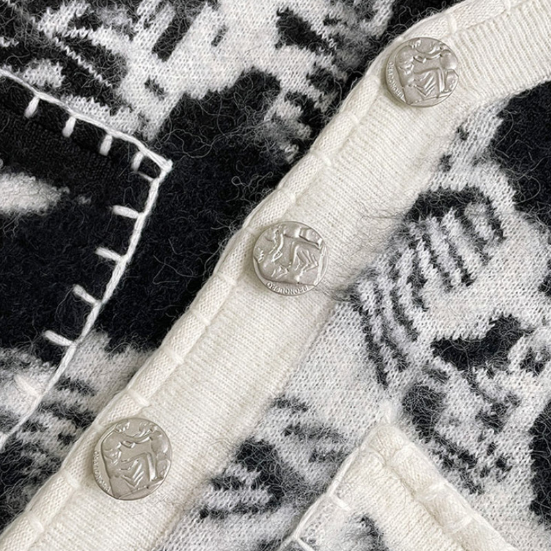 Crni kardigan Muški pulover Debeli dizajnerski Zimski High Street pletenina Modna odjeća Baggy Tinejdžeri Raznoliko Chic Ulzzang Ležerno