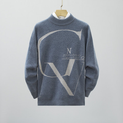 Talvine uus meeste pikkade varrukatega kampsun Crew Neck Kootud kampsun Mood Slim Fit Mugav mitmekülgne top M-3XL