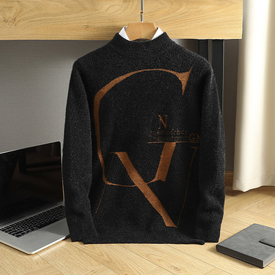 Talvine uus meeste pikkade varrukatega kampsun Crew Neck Kootud kampsun Mood Slim Fit Mugav mitmekülgne top M-3XL