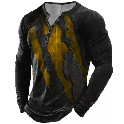 Vintage Paw Print Man μακρυμάνικο μπλουζάκι Ανοιξιάτικο απομίμηση βαμβακερό χιπ χοπ μπλουζάκι φθινοπωρινό Ανδρικό μπλουζάκι μεγάλου μεγέθους Ευρωπαϊκού στυλ 5XL