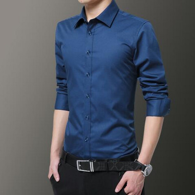 Bijele muške košulje dugih rukava Svečana pamučna košulja s jednorednim kopčanjem s četvrtastim izrezom Muška modna uska košulja Camisa