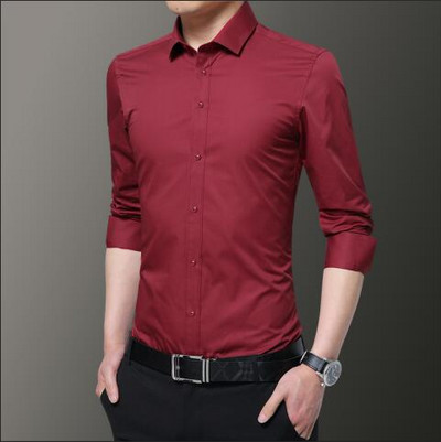 Bijele muške košulje dugih rukava Svečana pamučna košulja s jednorednim kopčanjem s četvrtastim izrezom Muška modna uska košulja Camisa