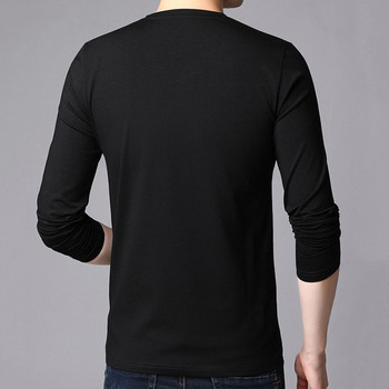 Μονόχρωμο ανδρικό μπλουζάκι Ανοιξιάτικο φθινόπωρο μακρυμάνικο μπλουζάκι ανδρικό μπλουζάκι με στρογγυλή λαιμόκοψη Ανδρικό μπλουζάκι футболка мужская