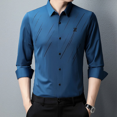 Visokokvalitetna muška elastična poslovna košulja dugih rukava marke Traceless