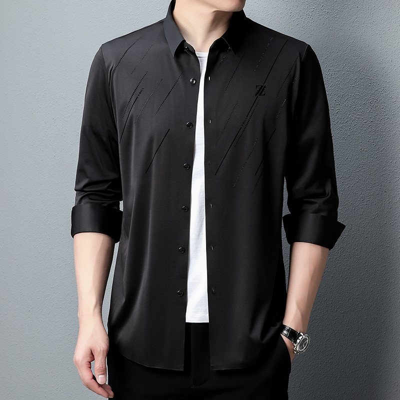 Visokokvalitetna muška elastična poslovna košulja dugih rukava marke Traceless