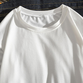 Ψεύτικο φοιτητικό πουκάμισο δύο κομματιών O λαιμόκοψη Απλό περιστασιακό ανοιξιάτικο μπλουζάκι Preppy Style μακρυμάνικο ανδρικό πουκάμισο Loose ρίγες ανδρικό μπλουζάκι για το σχολείο