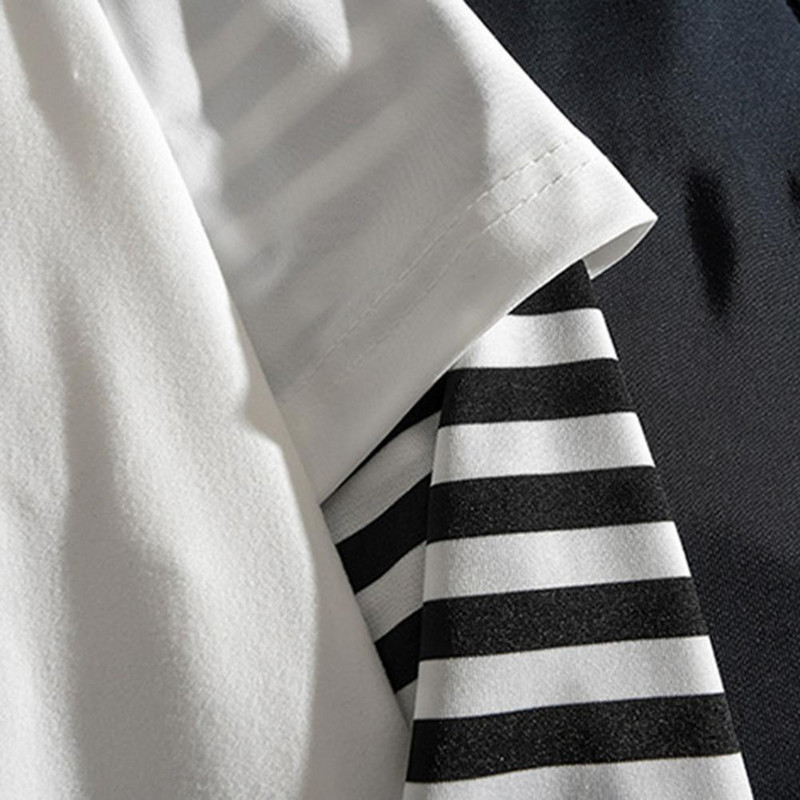 Kaheosalise kaelusega võltstud tudengisärk Lihtne vabaaja kevadine särk Preppy Style pikkade varrukatega meeste särk avara triibuga meeste särk kooliks