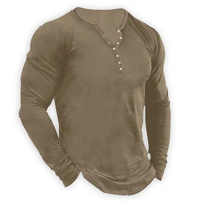 Vintage majica kratkih rukava za muškarce Jednobojne grafičke majice kratkih rukava Pamučne majice s 3D ispisom Majice dugih rukava s V-izrezom Prevelike muške gornje majice