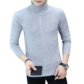 Trend Ανδρικό πουλόβερ μονόχρωμο, περιστασιακό, μακρυμάνικο, ζεστό πλεκτό, ζιβάγκο, ανδρικά ρούχα