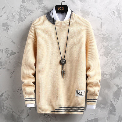 2022. aasta kevad- ja sügisene uus kampsun, meeste Korea versioon Trend kootud põhjaga särk vabaaja kaelusega, mugav topp