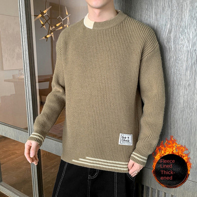 2022. aasta kevad- ja sügisene uus kampsun, meeste Korea versioon Trend kootud põhjaga särk vabaaja kaelusega, mugav topp