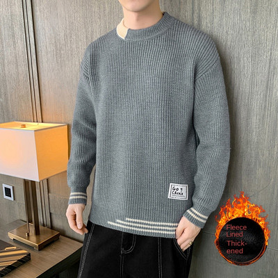 2022. aasta kevad- ja sügisene uus kampsun, meeste Korea versioon Trend kootud põhjaga särk vabaaja kaelusega, mugav topp