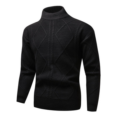 Uus trend, talvine soe meeste kampsun mustriga pikkade varrukatega vabaaja ühevärviline pullover kootud kampsun