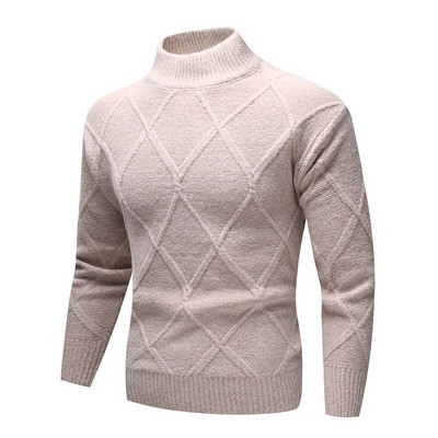 Uus trend, talvine soe meeste kampsun mustriga pikkade varrukatega vabaaja ühevärviline pullover kootud kampsun