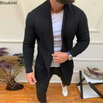 Νέο 2023 Ανδρικό πουλόβερ πλέξιμο casual Ζακέτα ανοιξιάτικη φθινοπωρινή λαιμόκοψη με μακρύ μακρυμάνικο ανδρικό μπουφάν καθημερινά ρούχα Streetwear Ζακέτες