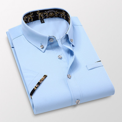 Ανδρικά λευκά μακρυμάνικα πουκάμισα Νέα ανοιξιάτικα καλοκαιρινά βαμβακερά κοντομάνικα πουκάμισα Ανδρικά πουκάμισα επαγγελματικό φόρεμα με πέτο με λεπτή εφαρμογή 5XL