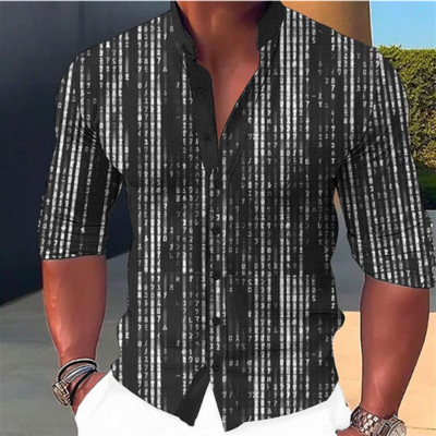 2023. aasta kevadsuvi meeste rõivad südame HD värvimustriga pikkade varrukatega särk Revääri nööbiga särk Pehme mugav materjal S-6XL