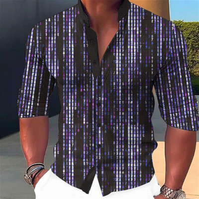 2023. aasta kevadsuvi meeste rõivad südame HD värvimustriga pikkade varrukatega särk Revääri nööbiga särk Pehme mugav materjal S-6XL