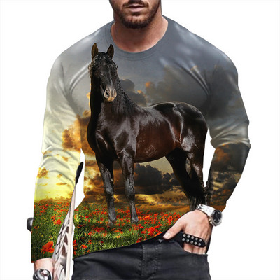 2022. Proljetna i jesenska majica dugih rukava, crtani film, anime, crna mrlja, sportska omladinska labava majica s okruglim izrezom, muška majica