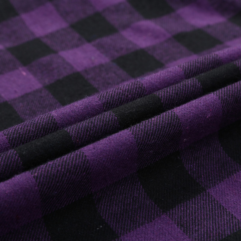 Ανδρικό άνετο μαλακό μακρυμάνικο πουκάμισο Gingham με μονό μπάλωμα καρό πουκάμισο με μονό μανίκι