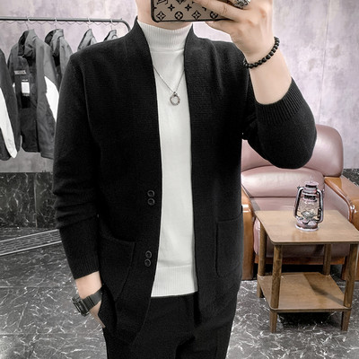 2023 Ležerni džemper Letter Pure color džemper kardigan muški dizajnerski brend modni džepni pleteni džemper džemper jakna muška S-3XL