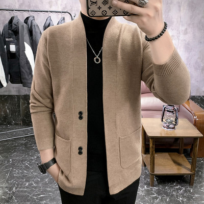 2023 Ležerni džemper Letter Pure color džemper kardigan muški dizajnerski brend modni džepni pleteni džemper džemper jakna muška S-3XL