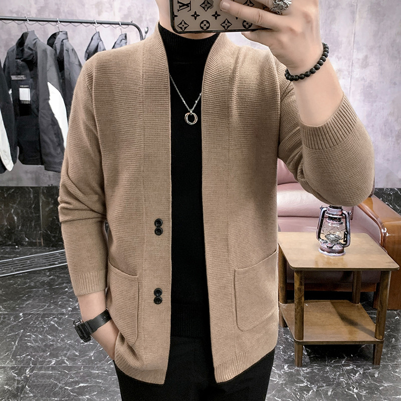 2023 Ležerni džemper Letter Pure color džemper kardigan muški dizajnerski brend modni džepni pleteni džemper džemper jakna muška S-3XL