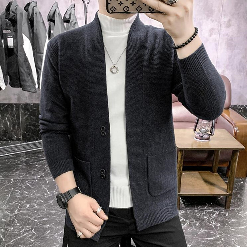 2023 Ležerni džemper Letter Pure color džemper kardigan muški dizajnerski brend modni džepni pleteni džemper džemper jakna muška S-3XL